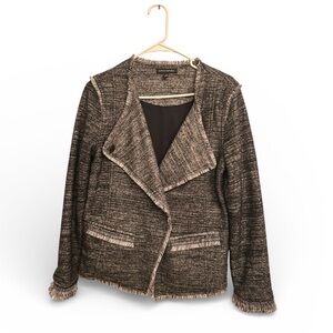 BANANA REPUBLIC Charcoal Blazer Tweed Black White size M